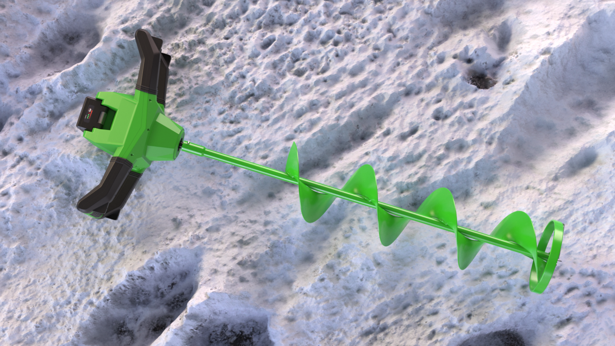 Electric Ice Auger Green 3D model