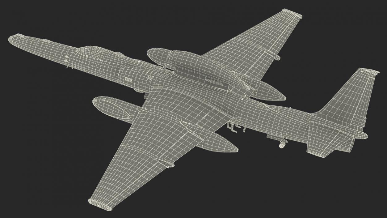 Lockheed U2 Dragon Lady Aircraft Rigged 3D model