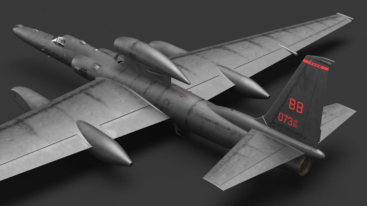 3D Lockheed U2 Dragon Lady Aircraft Rigged for Cinema 4D model