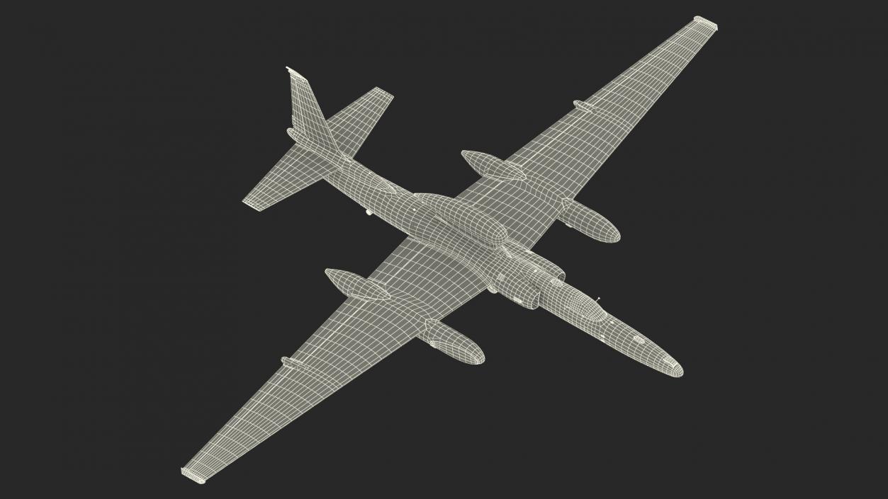 3D Lockheed U2 Dragon Lady Aircraft Rigged for Cinema 4D model