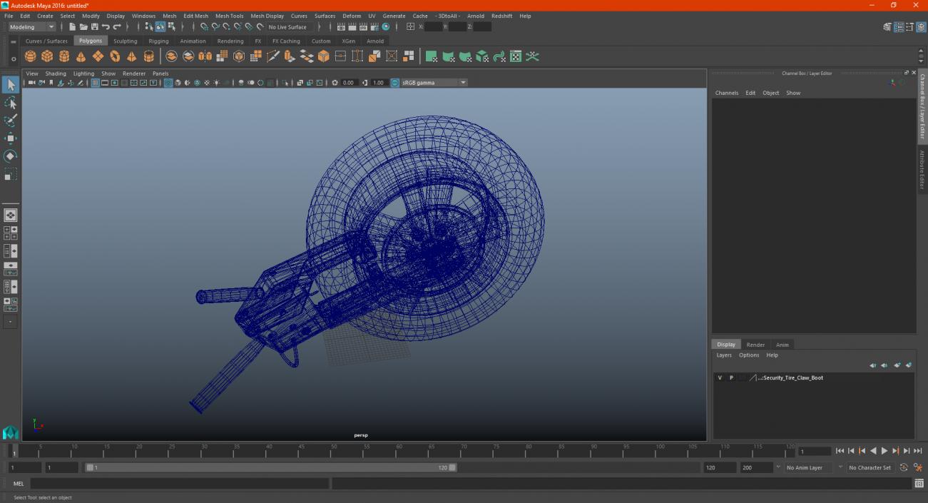 3D Security Tire Claw Boot model