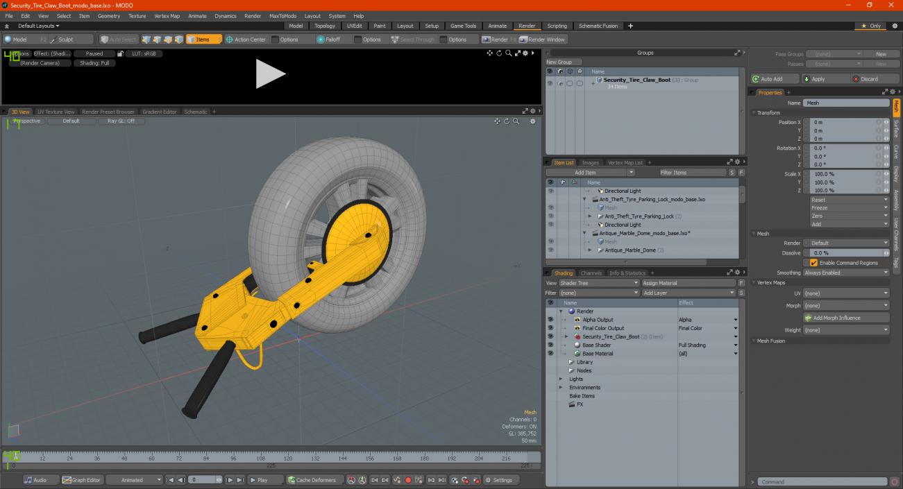 3D Security Tire Claw Boot model