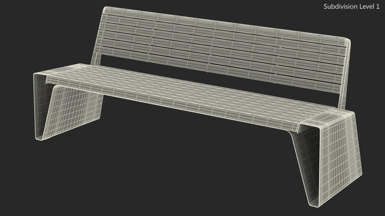 Radium Park Bench with Backrest Steel 3D