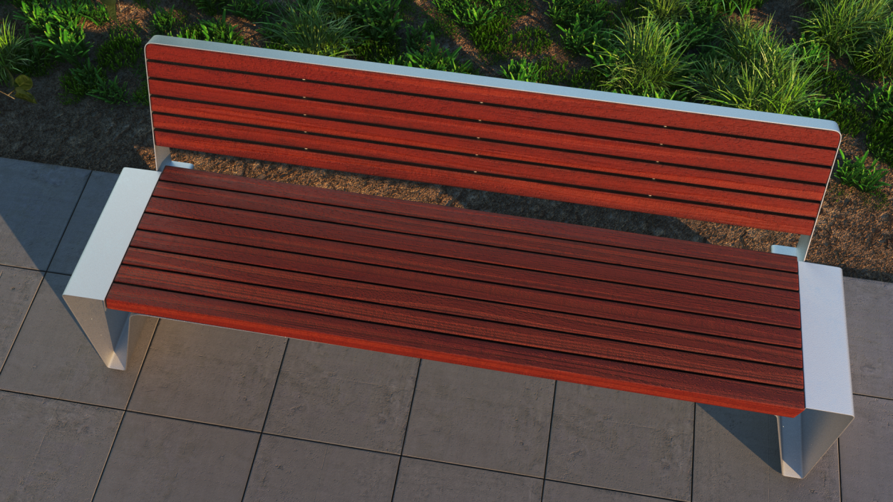 Radium Park Bench with Backrest Steel 3D