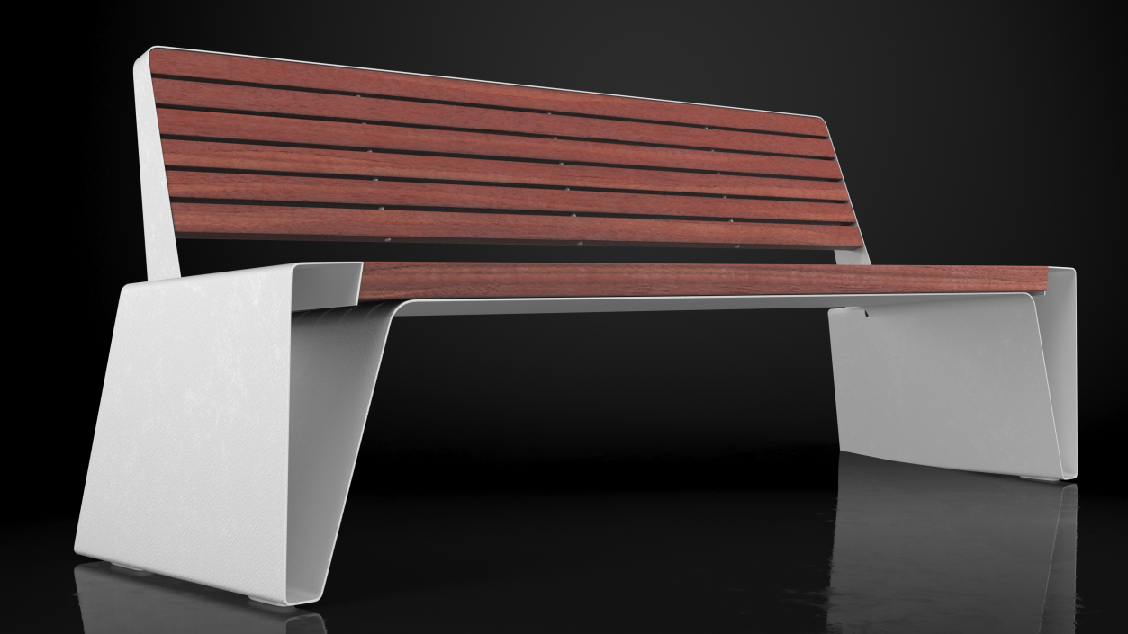 Radium Park Bench with Backrest Steel 3D