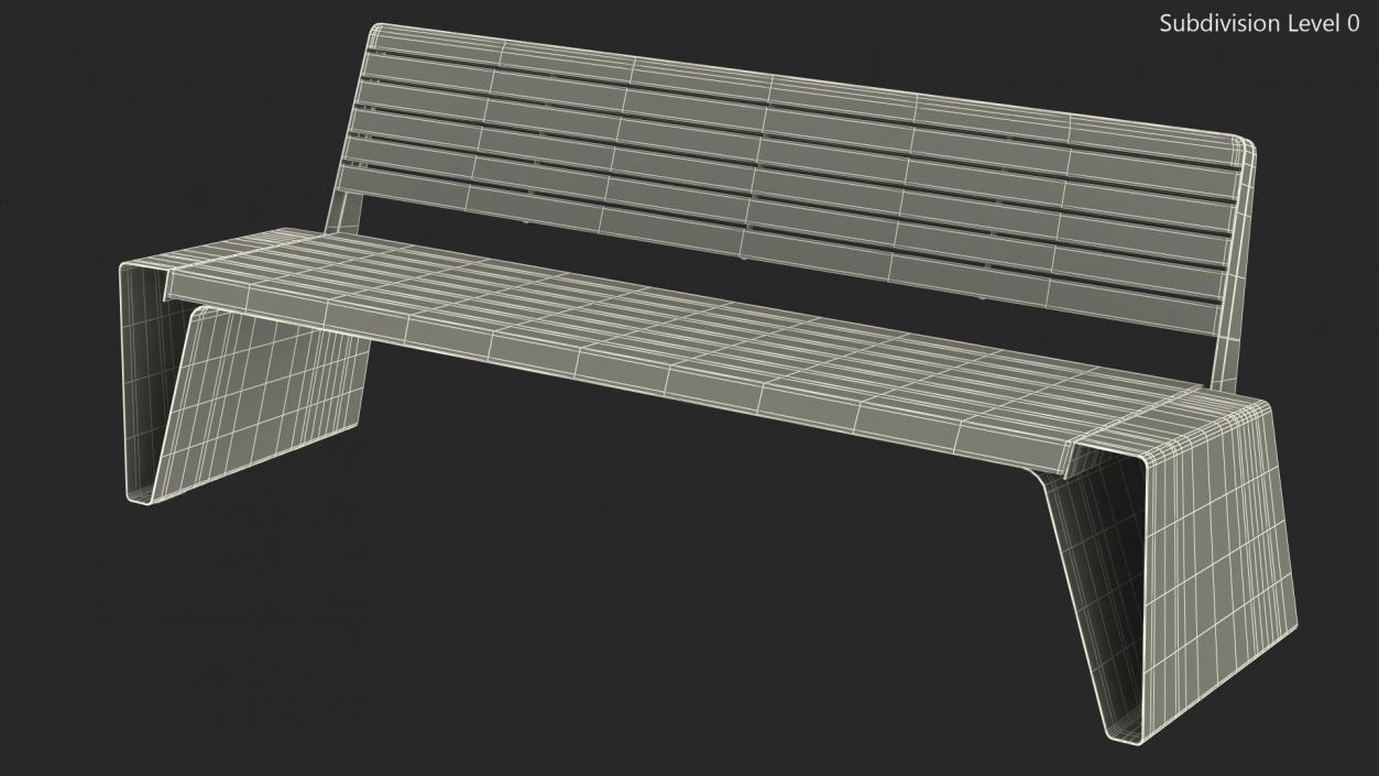 Radium Park Bench with Backrest Steel 3D