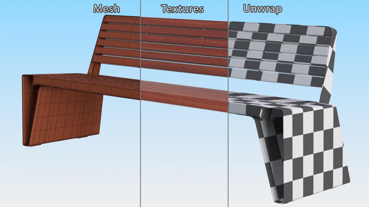 Radium Park Bench with Backrest Steel 3D