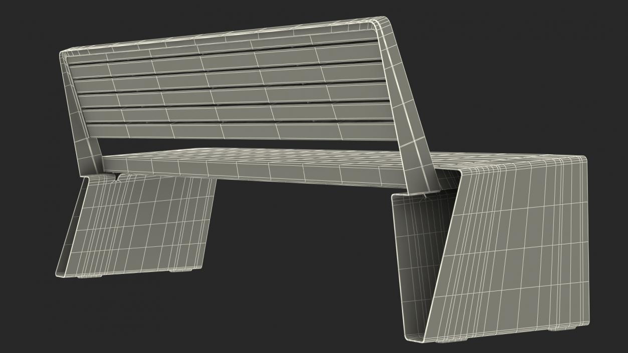 Radium Park Bench with Backrest Steel 3D