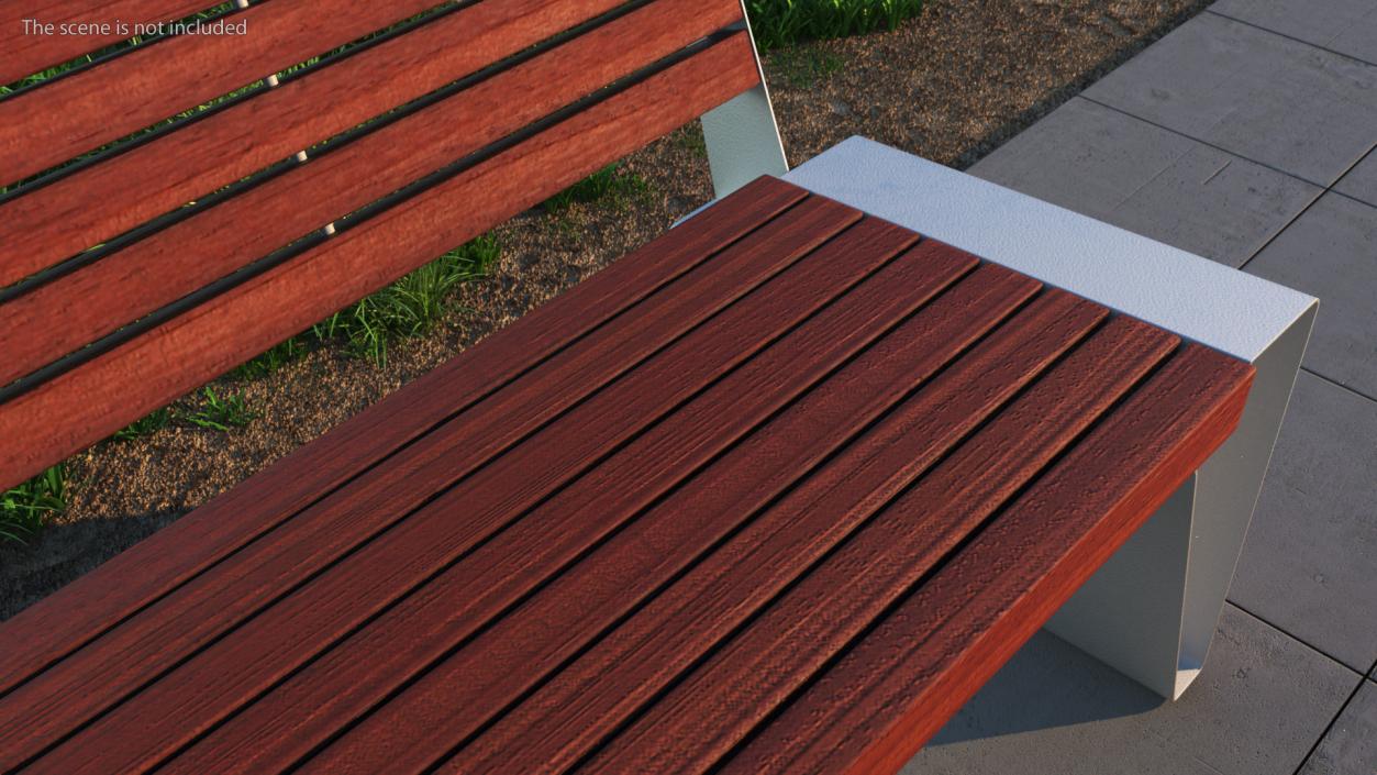 Radium Park Bench with Backrest Steel 3D