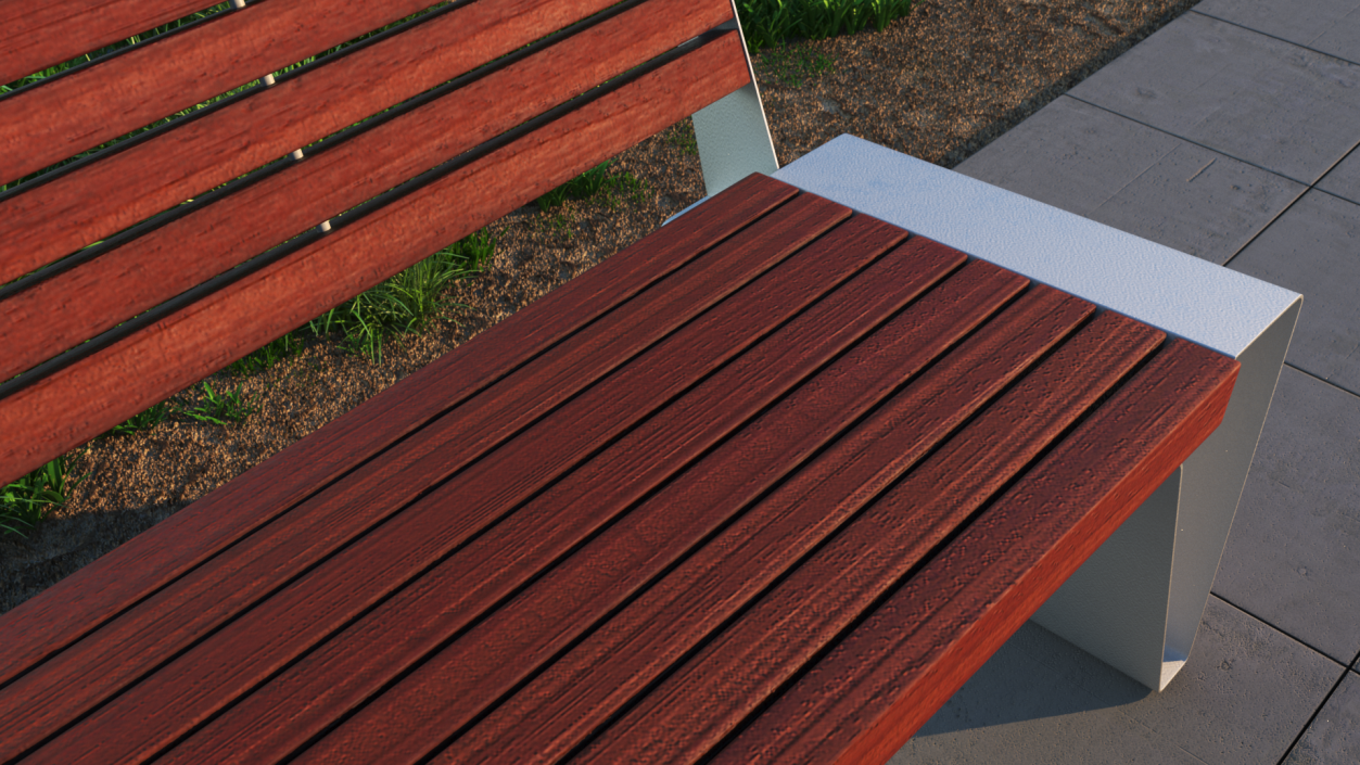 Radium Park Bench with Backrest Steel 3D