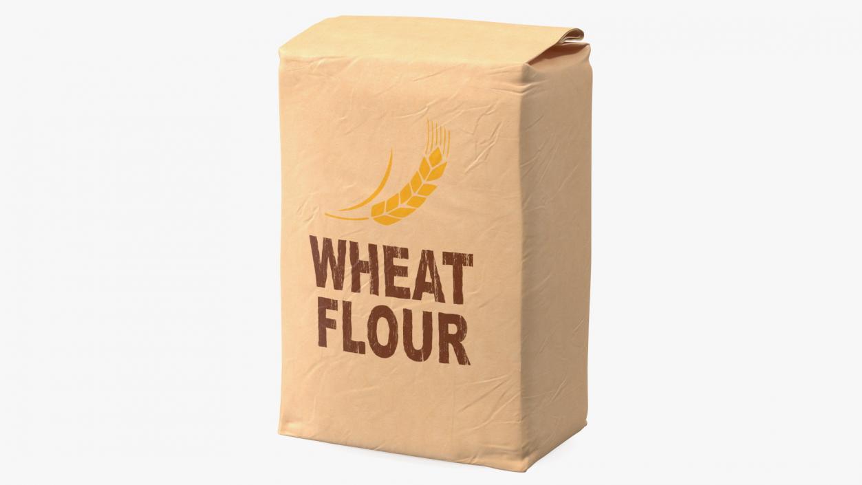 3D Wheat Flour Brown Paper Bag 5lb