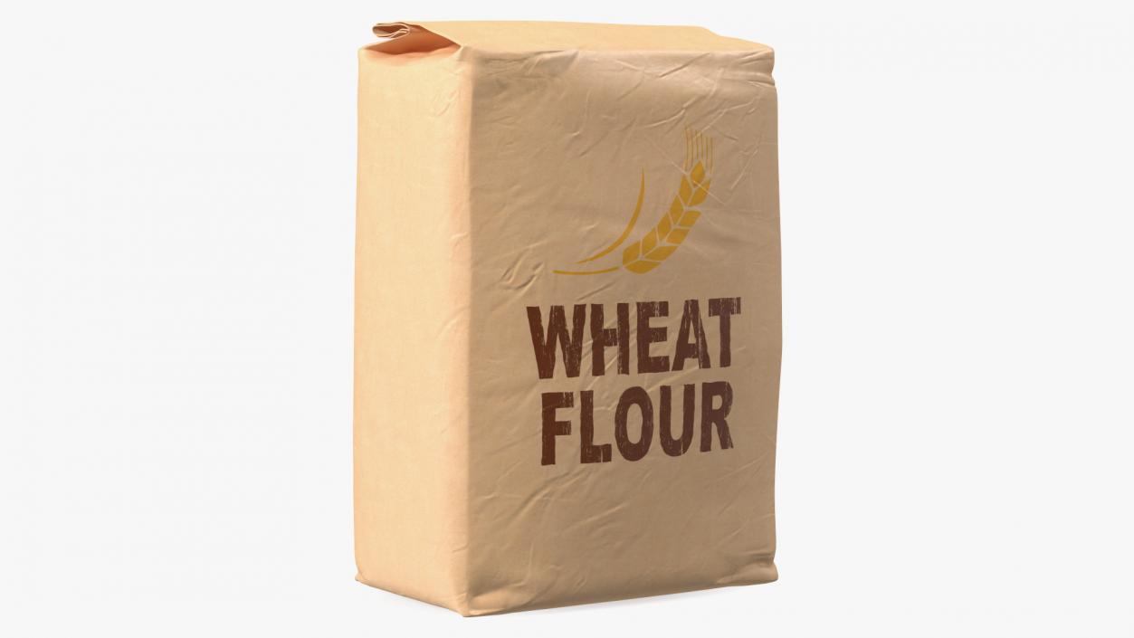 3D Wheat Flour Brown Paper Bag 5lb