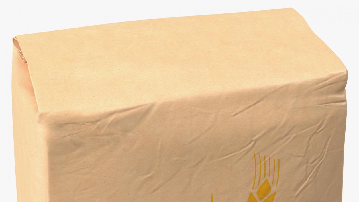 3D Wheat Flour Brown Paper Bag 5lb