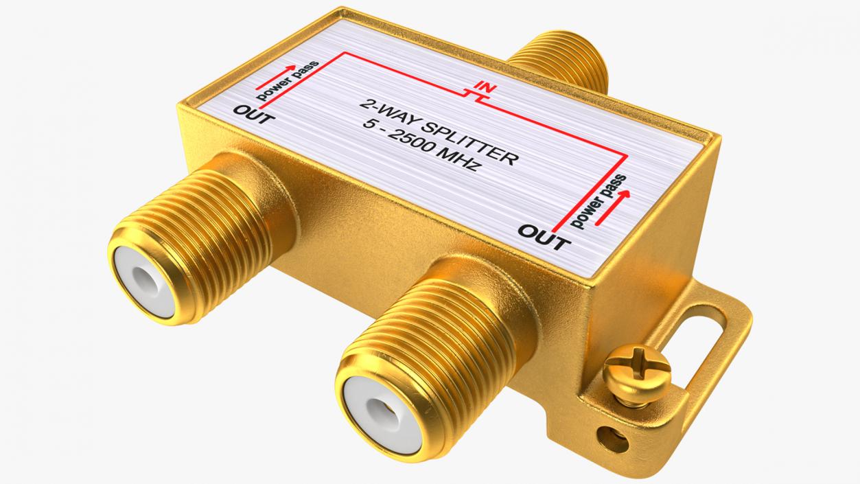 3D CATV Coaxial Cable 2 Way Splitter model