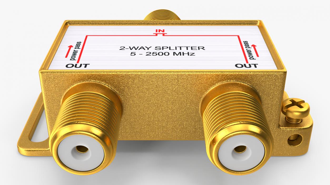 3D CATV Coaxial Cable 2 Way Splitter model