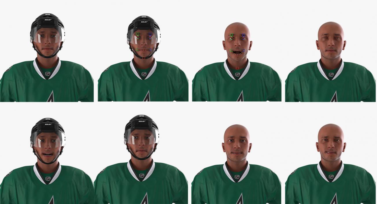 3D Hockey Player Stars Rigged