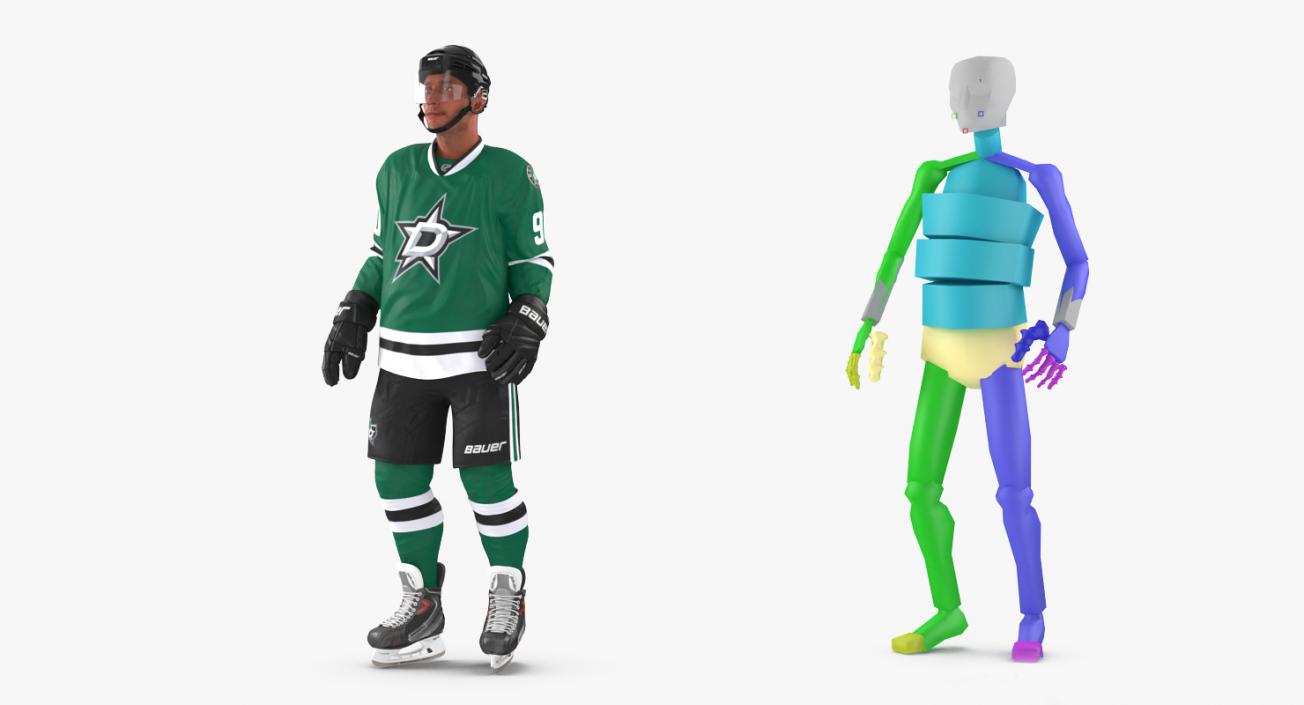 3D Hockey Player Stars Rigged