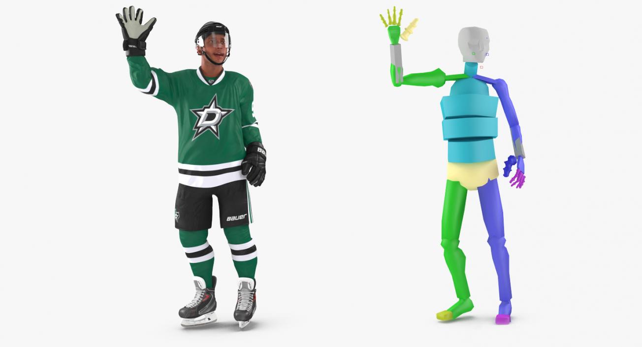 3D Hockey Player Stars Rigged