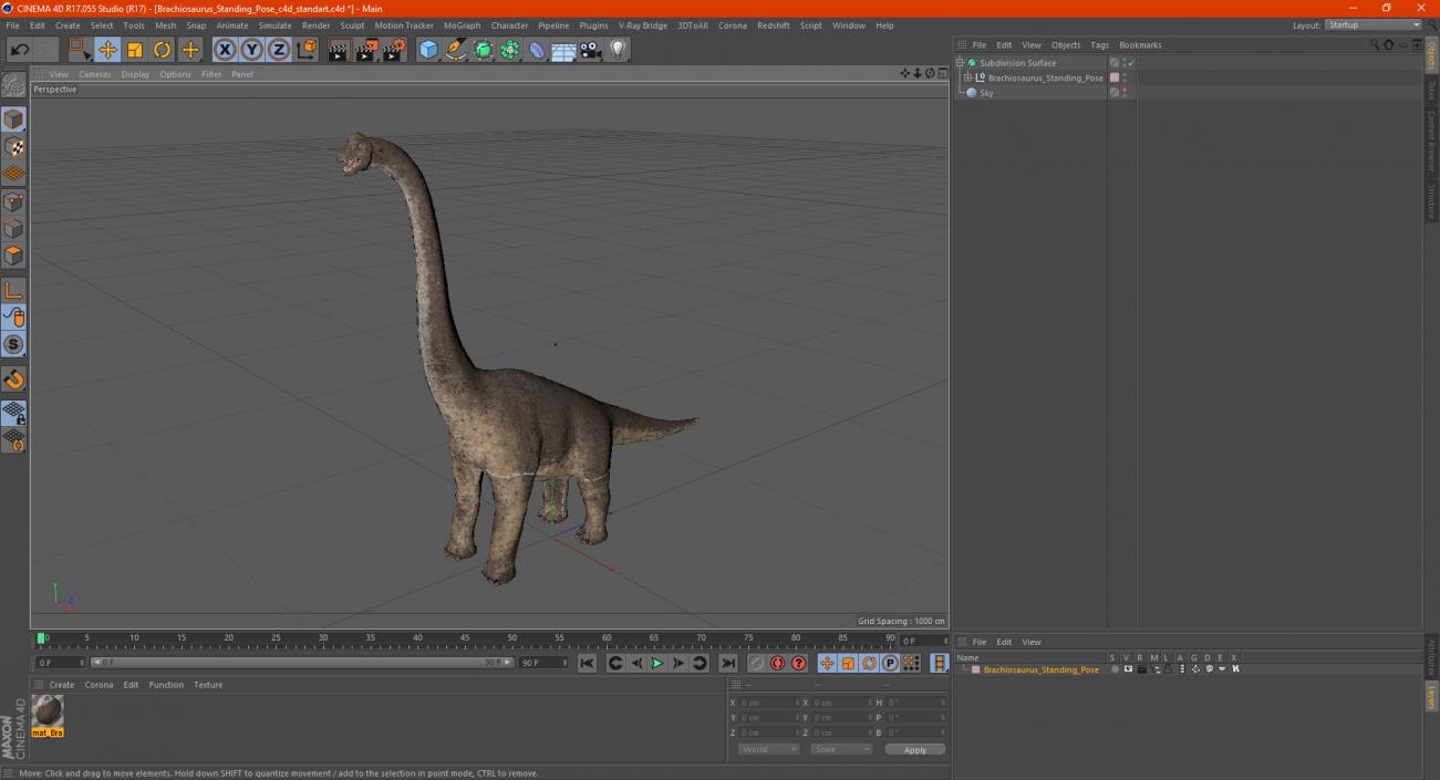 Brachiosaurus Standing Pose 3D