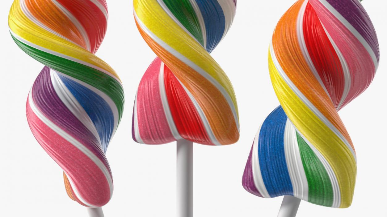 3D Rainbow Twist Lollipop Set