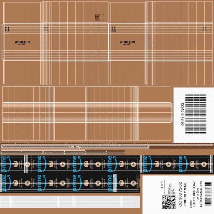 3D model Warehouse Rack with Boxes