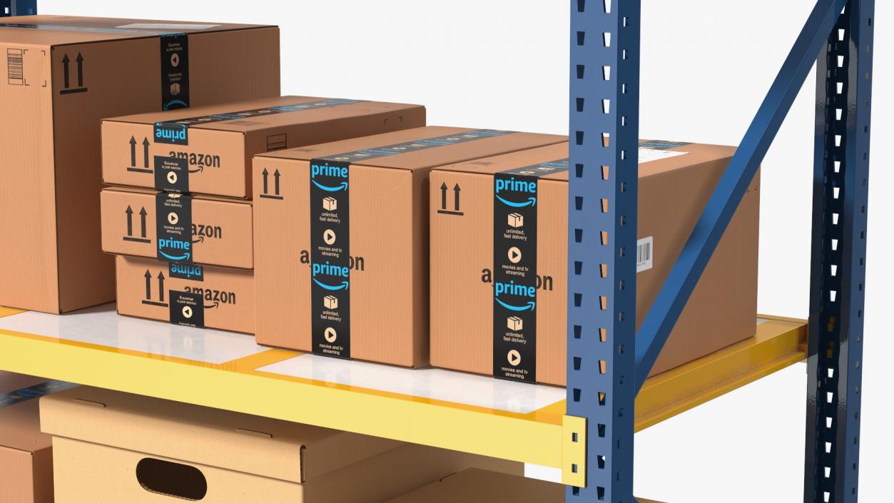 3D model Warehouse Rack with Boxes