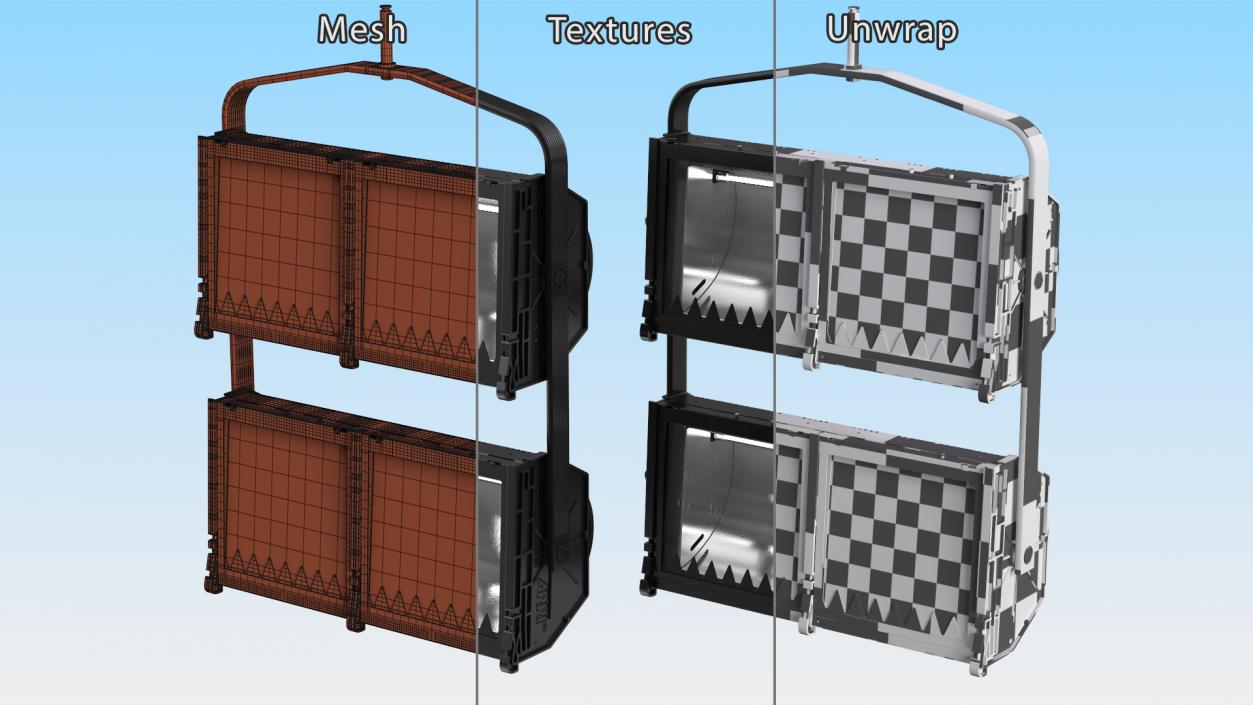 3D Flood Light 4 Cube model