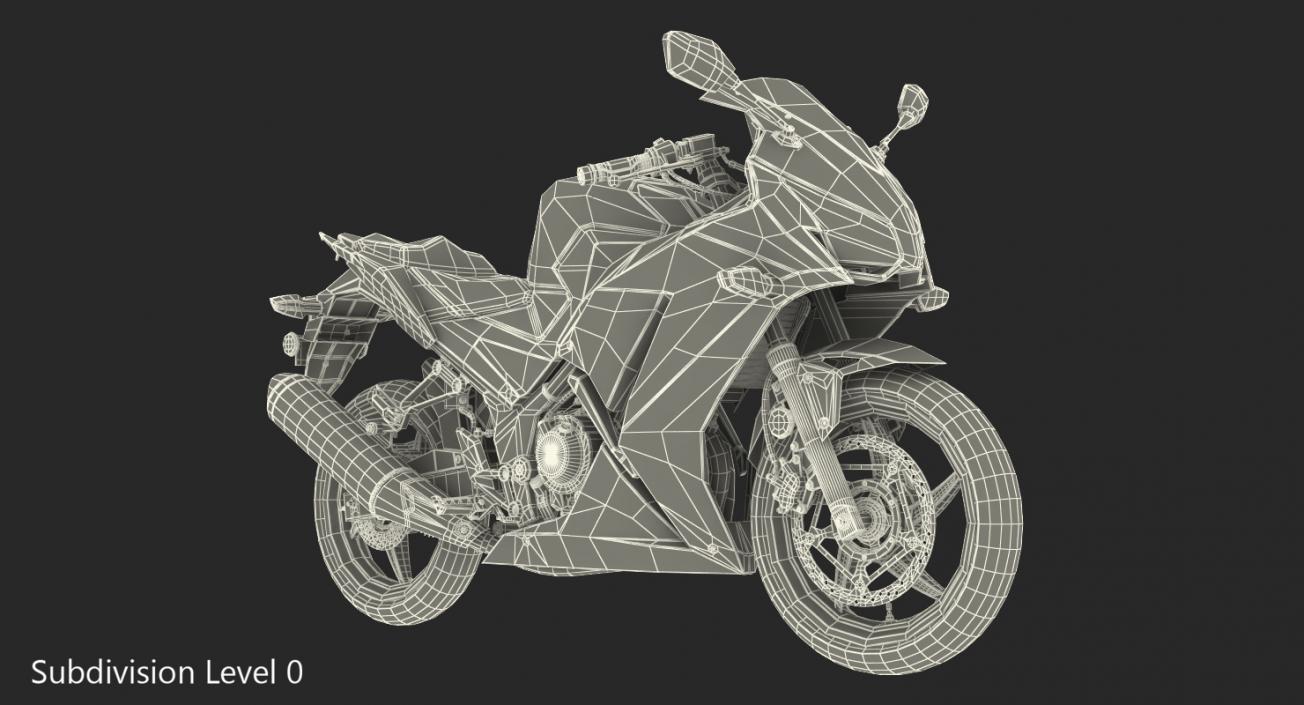 3D Honda CBR300R 2016 Lightweight Motorcycle Rigged model