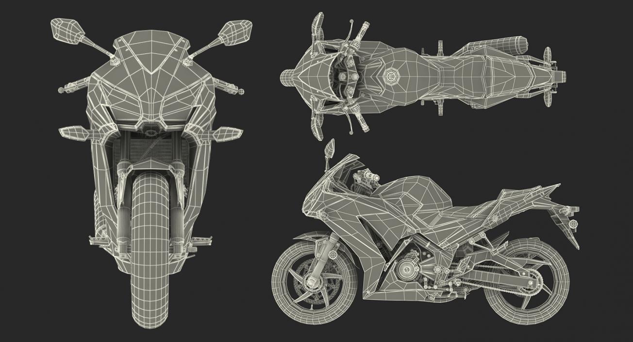 3D Honda CBR300R 2016 Lightweight Motorcycle Rigged model