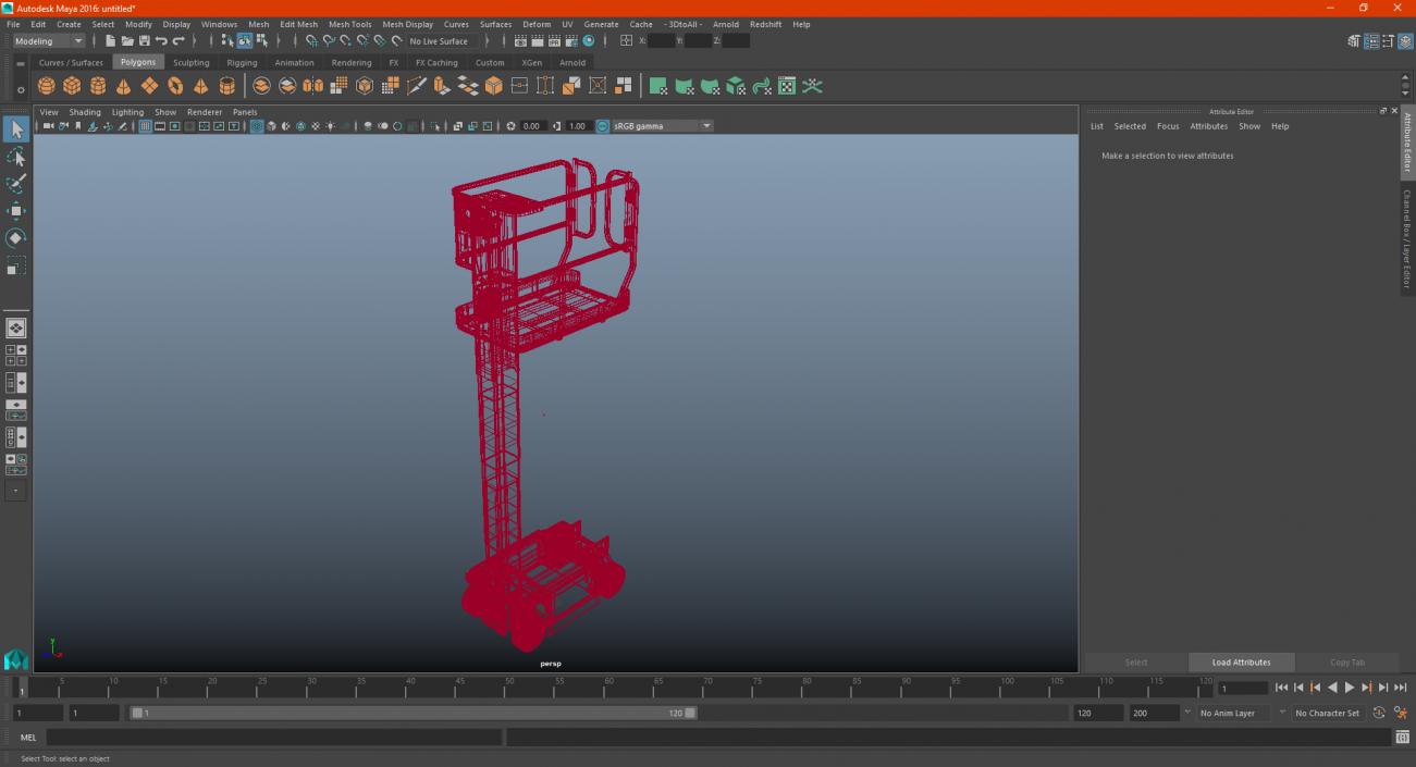 Vertical Mast Lift Working Position New 3D model