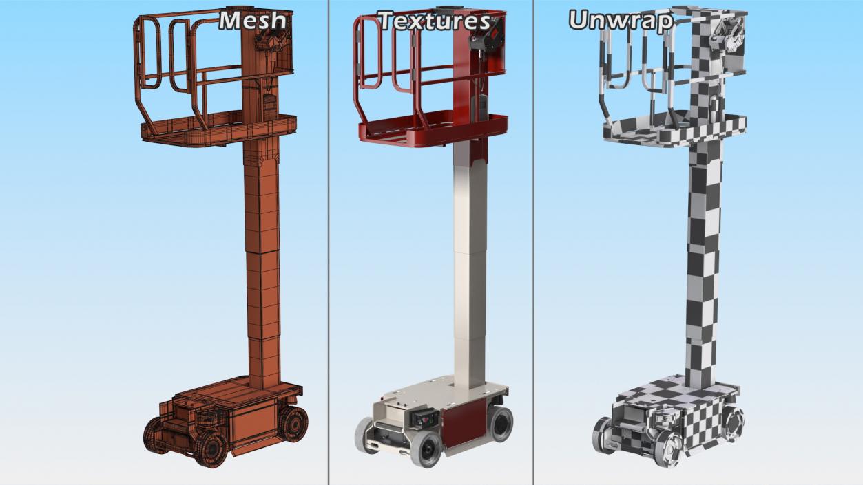 Vertical Mast Lift Working Position New 3D model