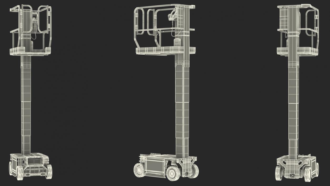 Vertical Mast Lift Working Position New 3D model