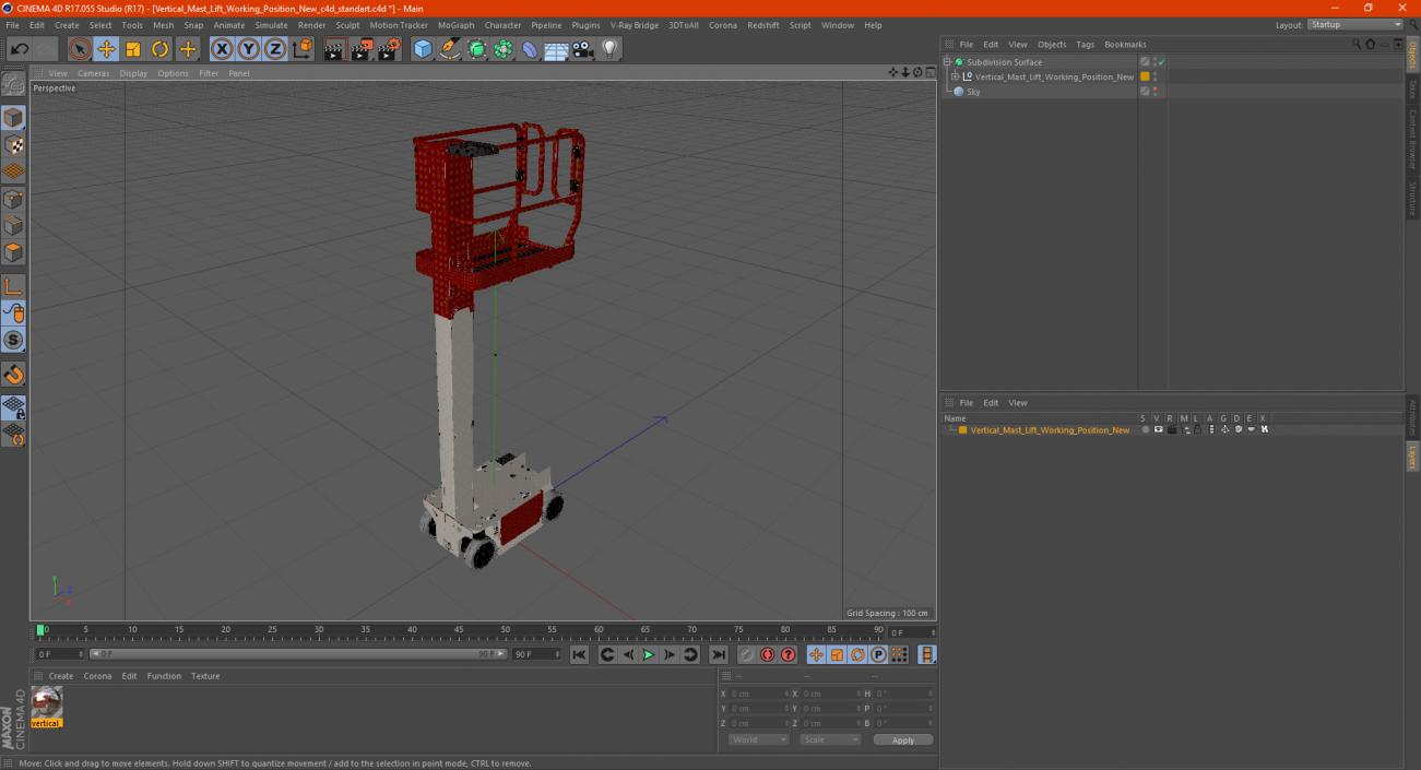 Vertical Mast Lift Working Position New 3D model