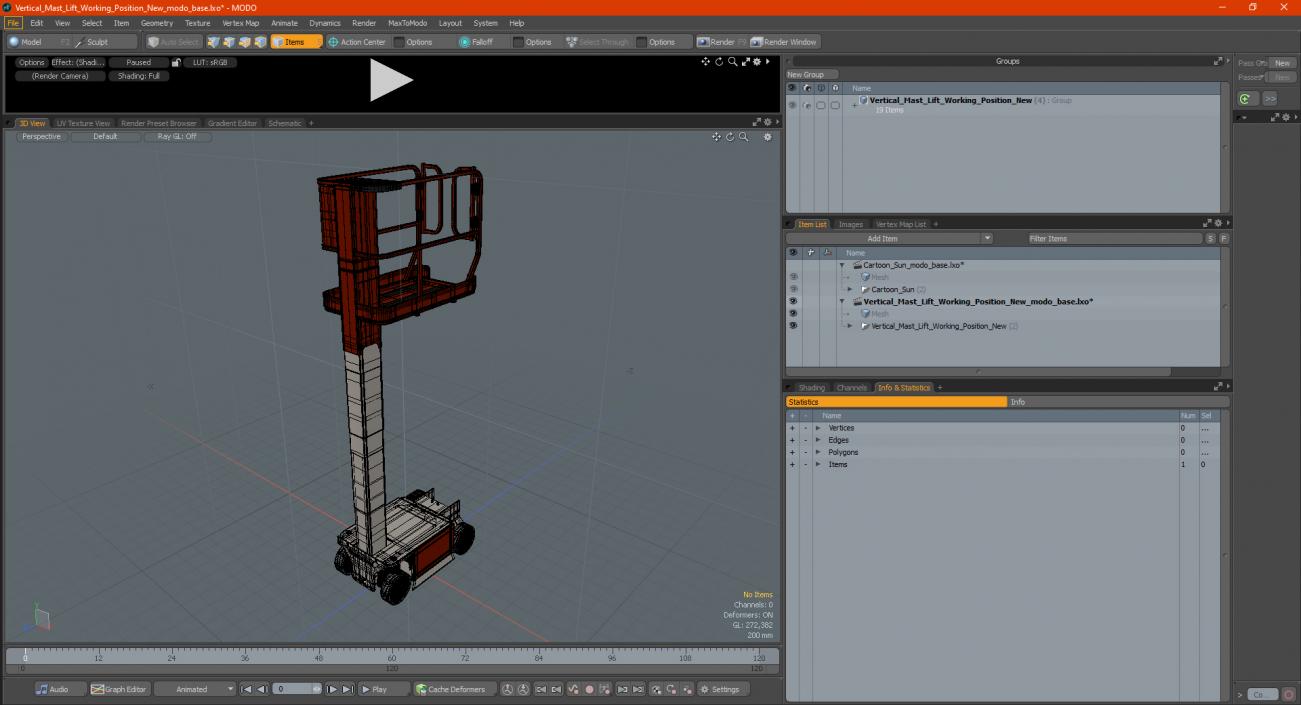 Vertical Mast Lift Working Position New 3D model