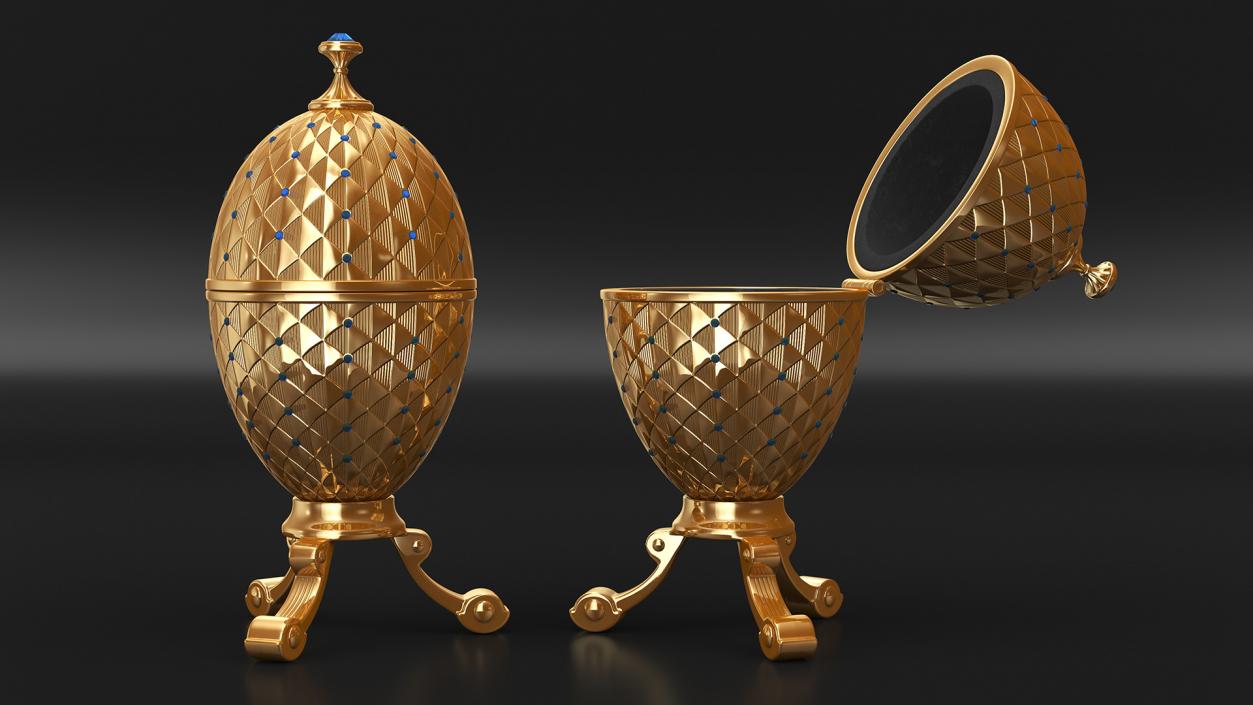 3D Faberge Golden Egg Open model