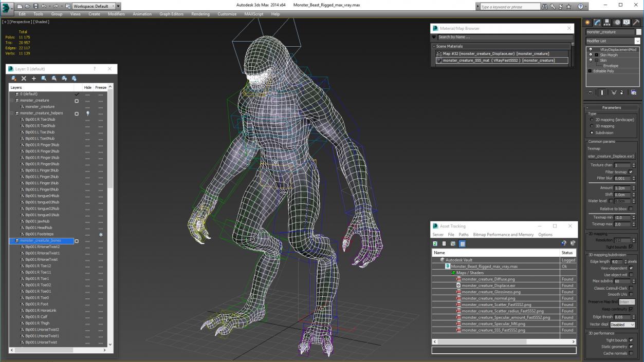 3D model Monster Beast Rigged