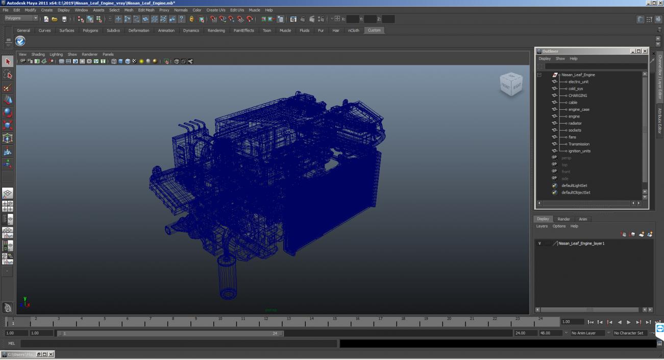 3D Nissan Leaf Engine model