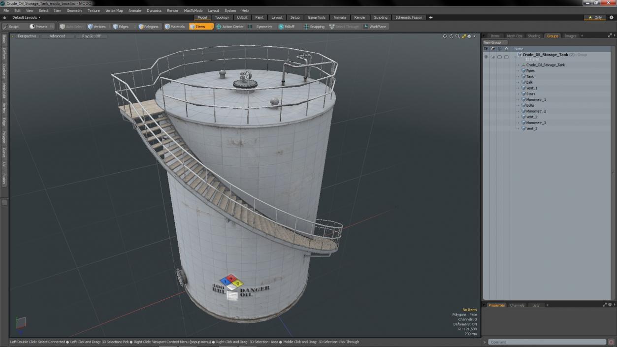 Crude Oil Storage Tank 3D