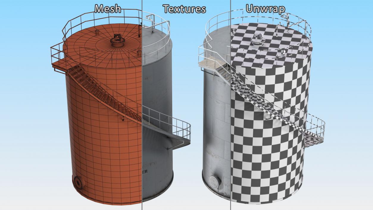 Crude Oil Storage Tank 3D