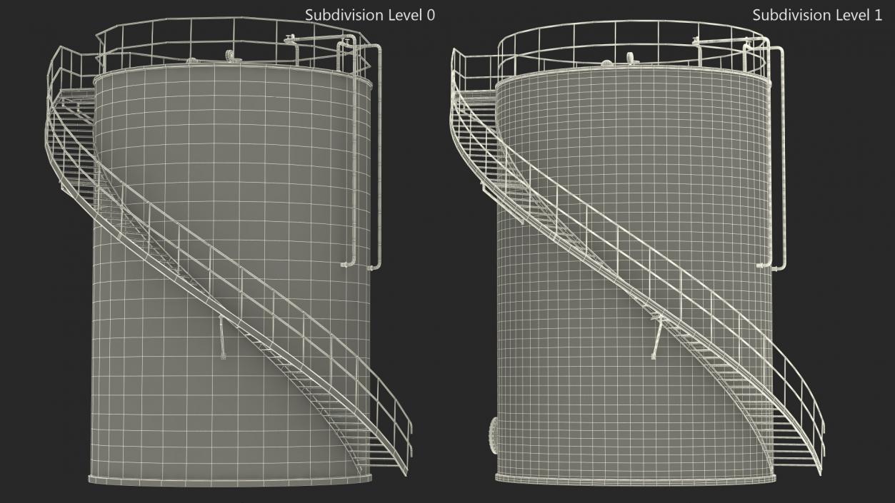 Crude Oil Storage Tank 3D