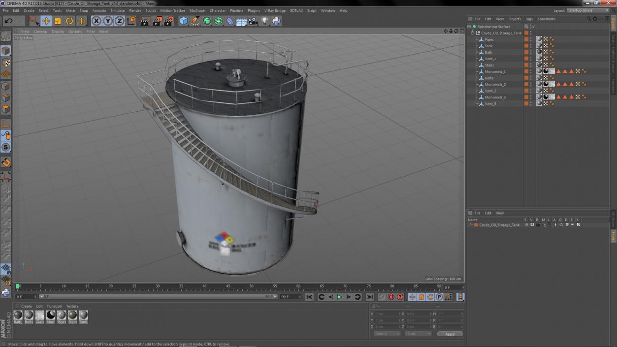 Crude Oil Storage Tank 3D