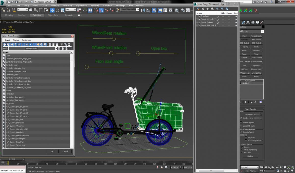 Cargo Bike Rigged 3D