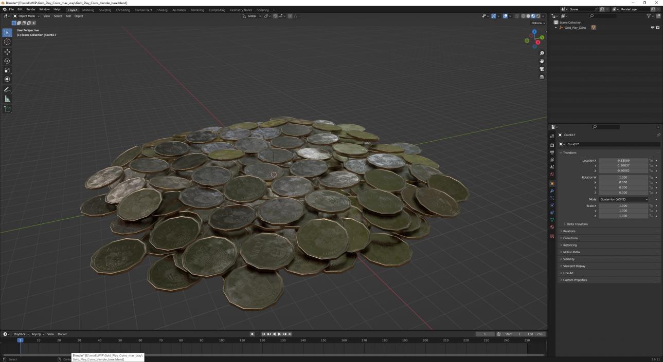 3D model Gold Play Coins