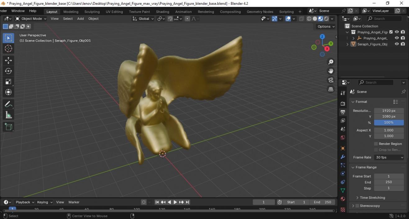 3D model Praying Angel Figure