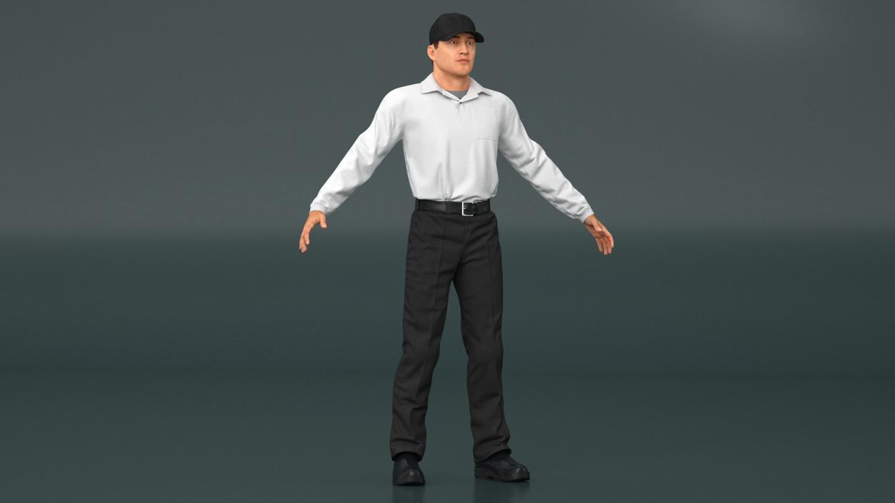 Man Wearing Casual Clothes A-pose Fur 3D