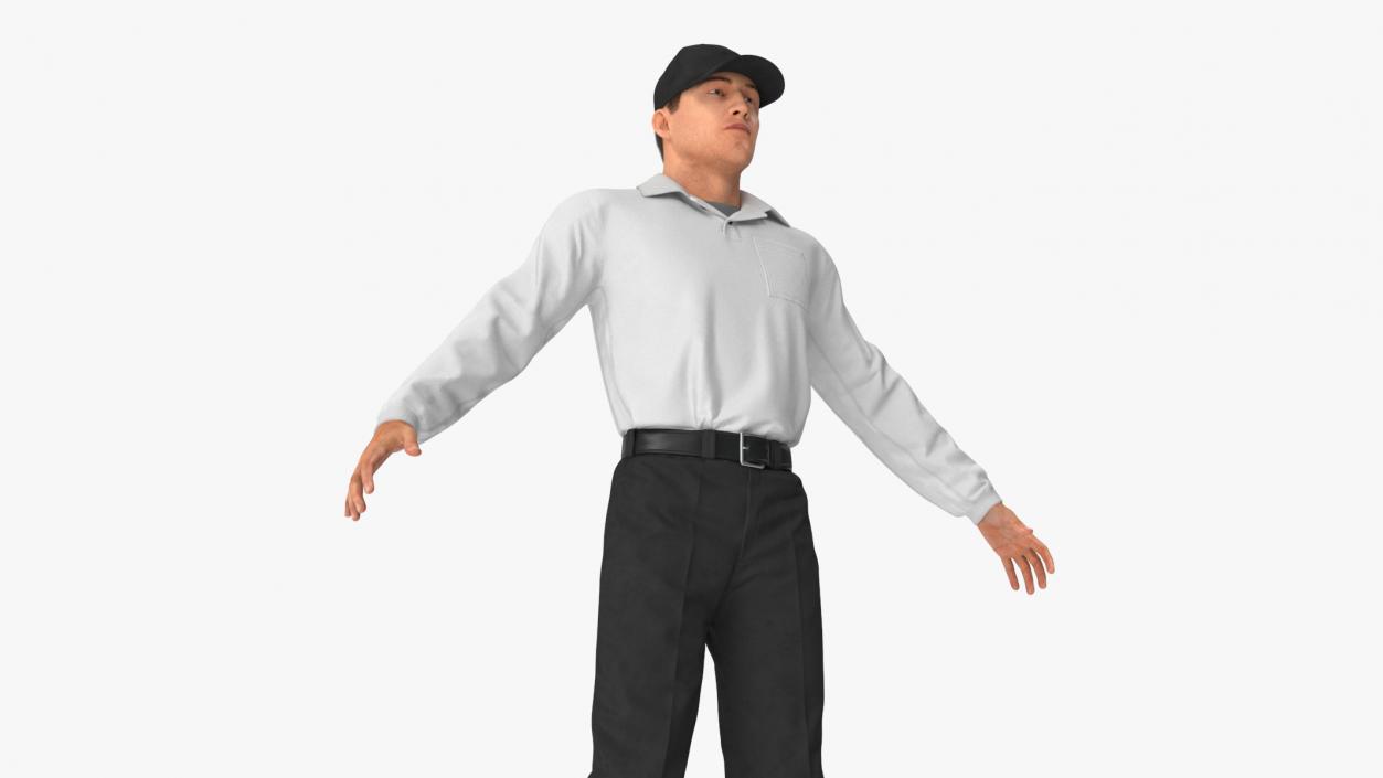 Man Wearing Casual Clothes A-pose Fur 3D