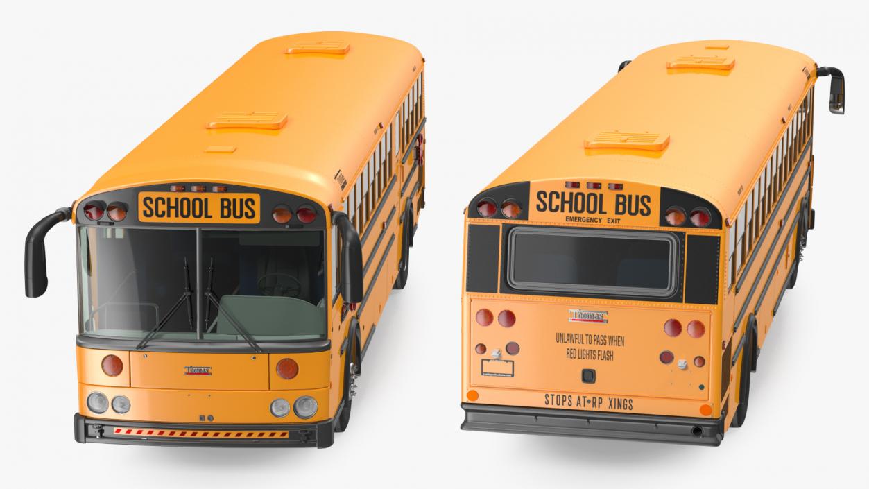 3D Thomas Saf T Liner School Bus Rigged