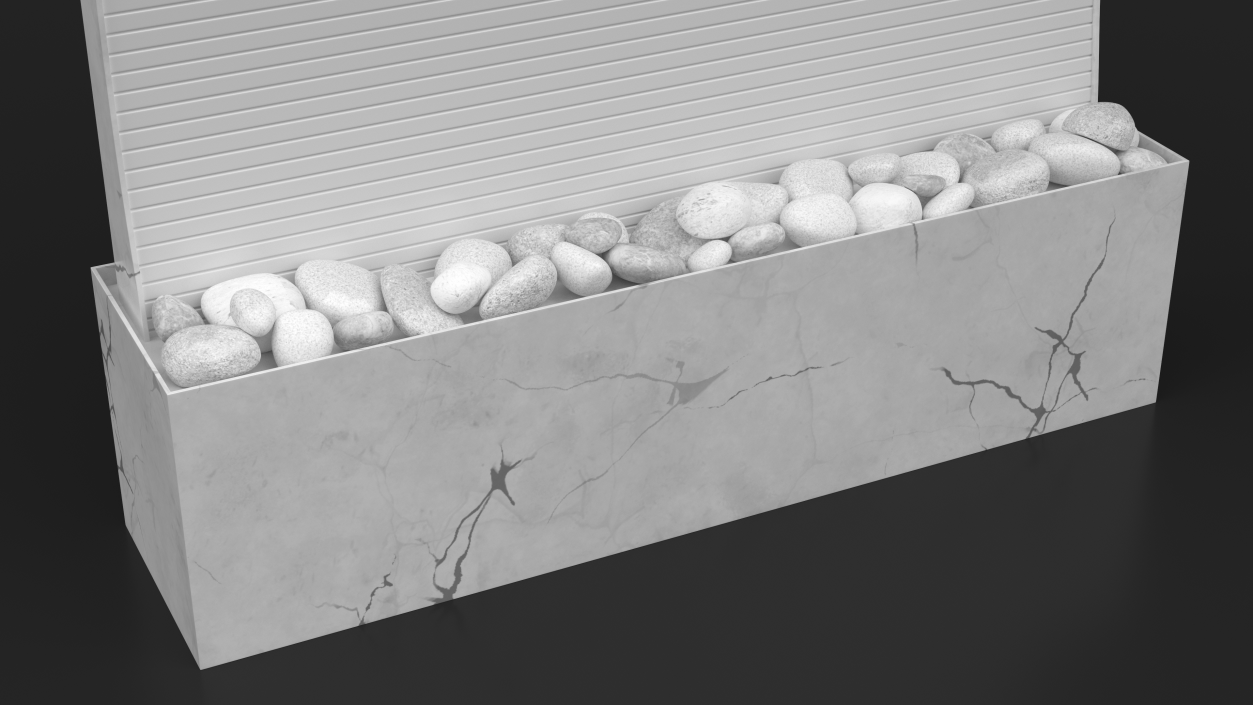 White Marble Wall Fountain Empty 3D