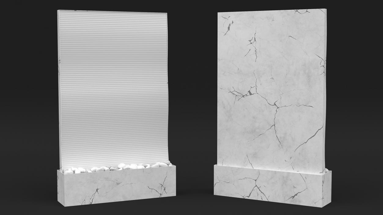 White Marble Wall Fountain Empty 3D