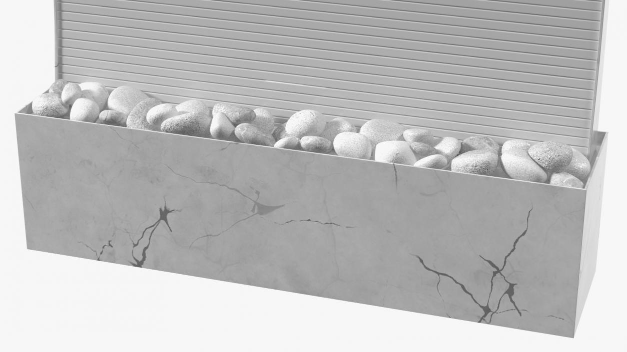 White Marble Wall Fountain Empty 3D